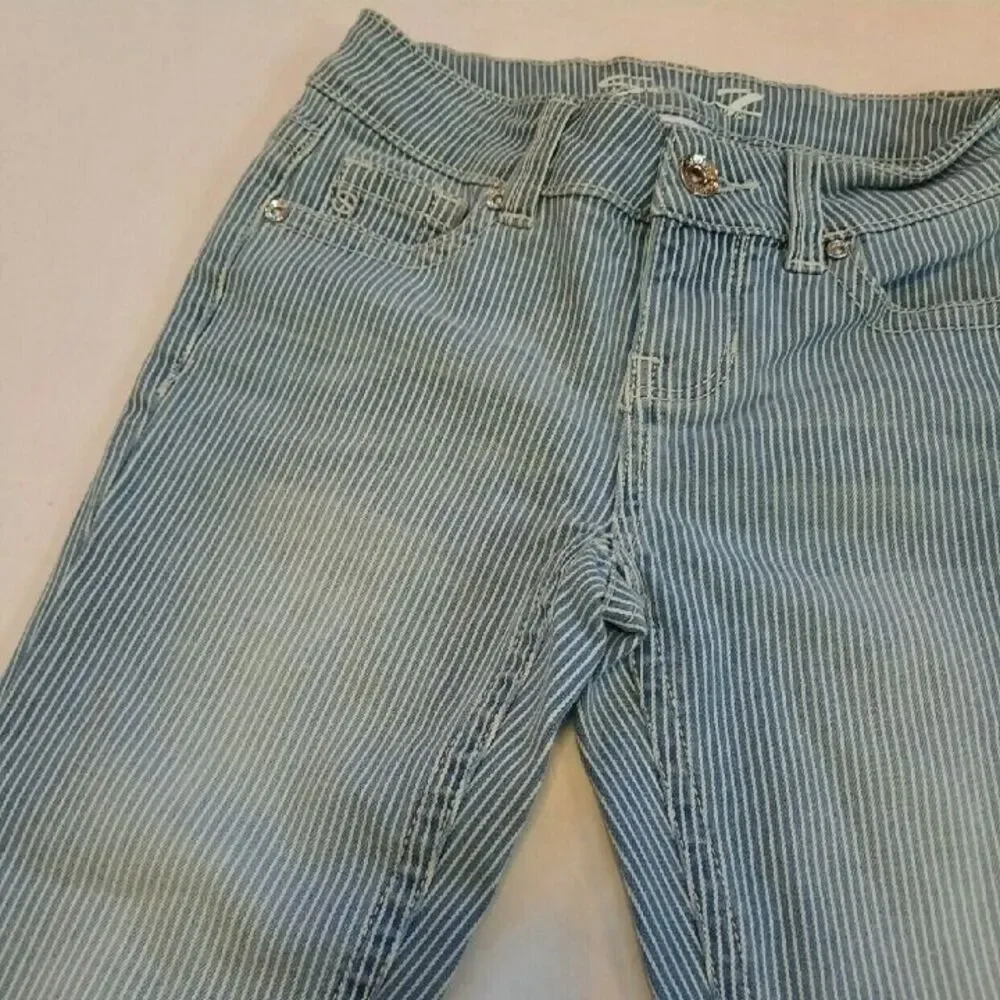 Seven7 Girls Pinstripe Straight Jeans 7